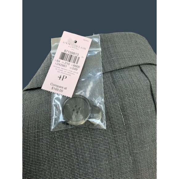 ANN TAYLOR LOFT LADIES PETITE LINED GRAY TWEED BUTTON UP BELTED SS JACKET NWT 4P - Picture 3 of 9